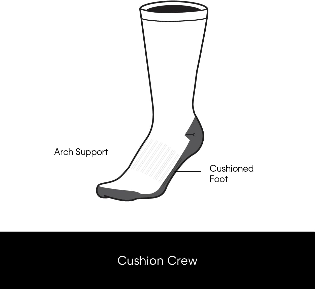 Мужские носки Calvin Klein Crew Socks - 10 пар дышащих спортивных носков с мягкой амортизацией для бега и спорта для мужчин, Heather Grey Multi — фото 3
