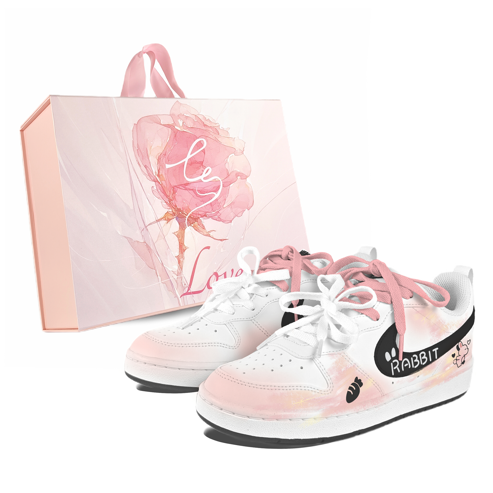 

Детские кроссовки для скейтбординга Court Borough Rabbit Bear Sweet Talk с низким верхом, устойчивые к истиранию, для подростков Nike, белый