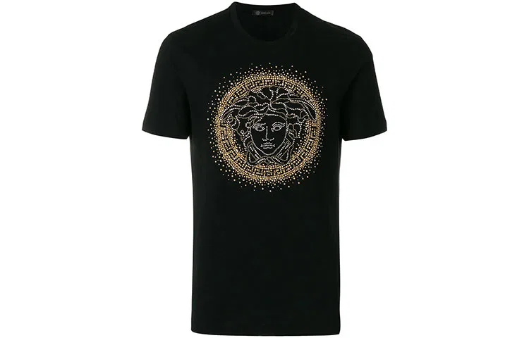 Футболка унисекс black, круглый вырез, прямой крой VERSACE