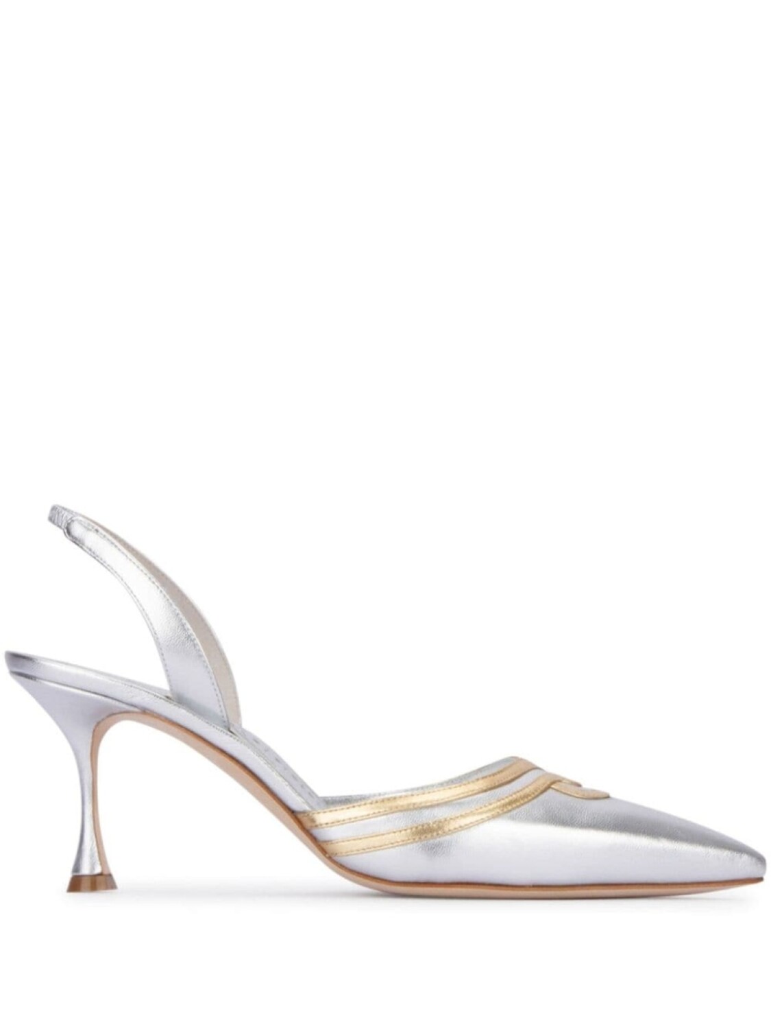 Manolo Blahnik туфли кожаные 80 мм, серебристый