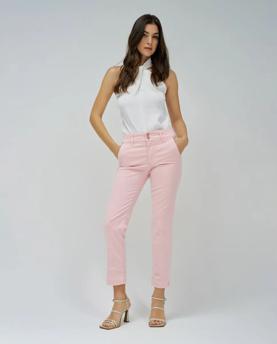 

Джинсы женские чиносы с завышенной талией, укороченные, узкие Salsa Jeans, розовый