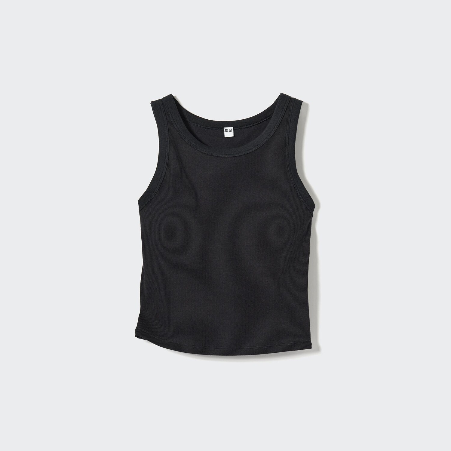 

Топ-бюстгалтер без рукавов в ребрику укороченного кроя UNIQLO, черный