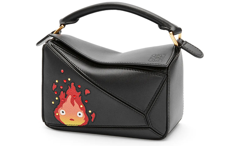 

LOEWE Пазл "Мобильный замок Хэллоу" из сатинированной коровьей кожи, наплечная сумка, кроссбоди, мини-сумка женская черная