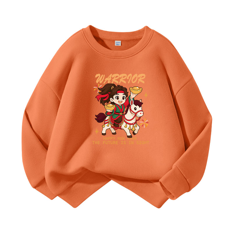 

Детский свитшот с круглым вырезом Moderate WARRIOR, warm оранжевый/h riding boy