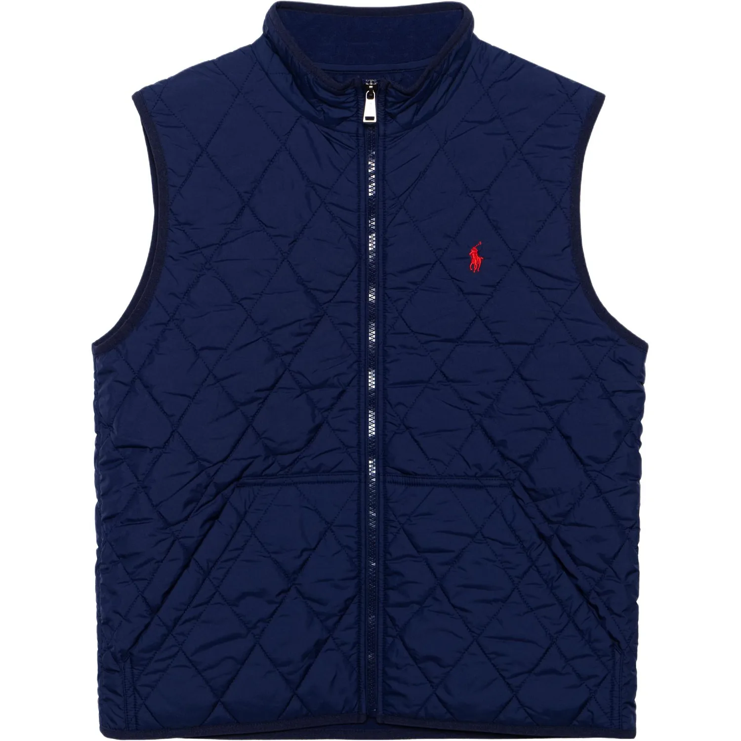 Polo Ralph Lauren Футболка с логотипом и вышивкой, без рукавов, с воротником-стойкой, синяя, детская