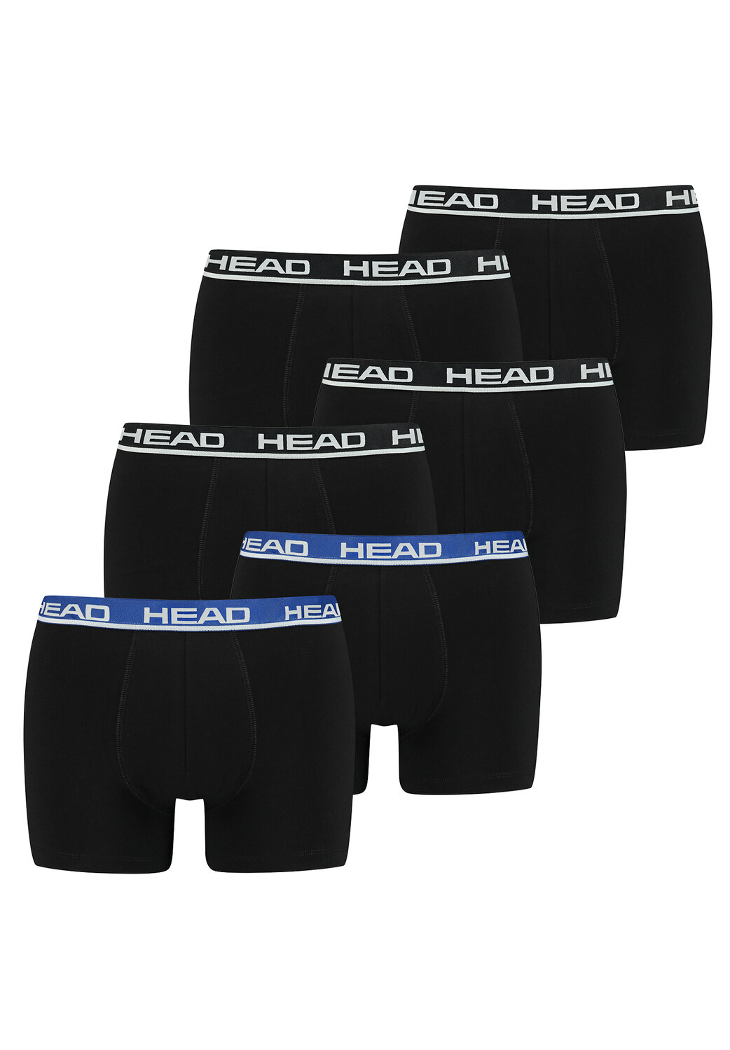 

Боксеры HEAD Boxershorts Head Basic Boxer 6P, цвет Black/Black Blue