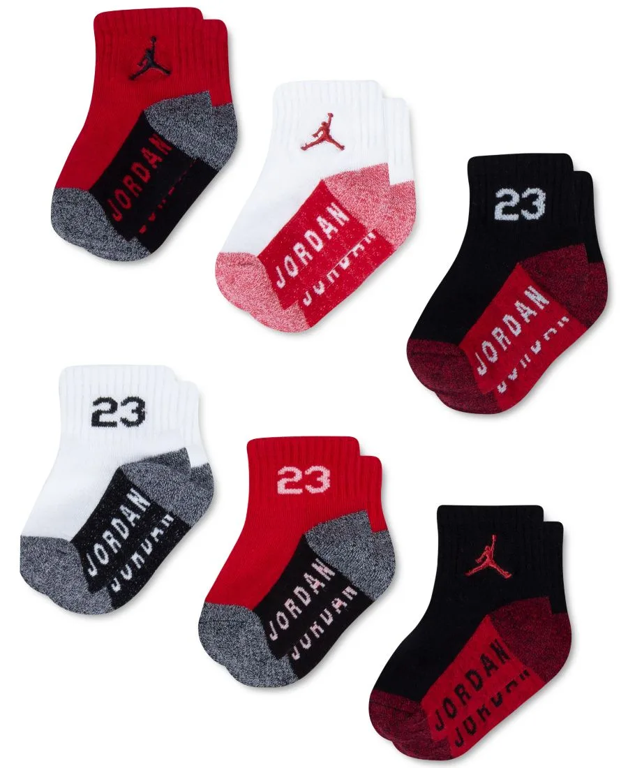 Детский комбинезон Jumpman 23 из трикотажа и набор из 6 носков Baby Jumpman Core Jordan, gym красный