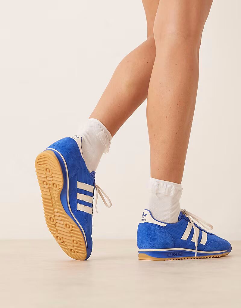 Кроссовки Adidas Originals SL 72 OG в сине-белой майке — фото 3