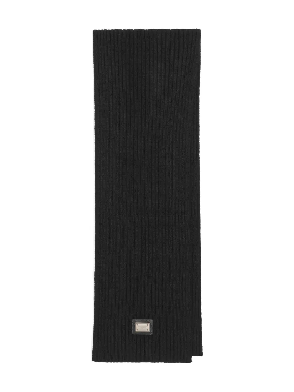 

Шарф в рубчик с логотипом на пластине Dolce & Gabbana Kids, черный