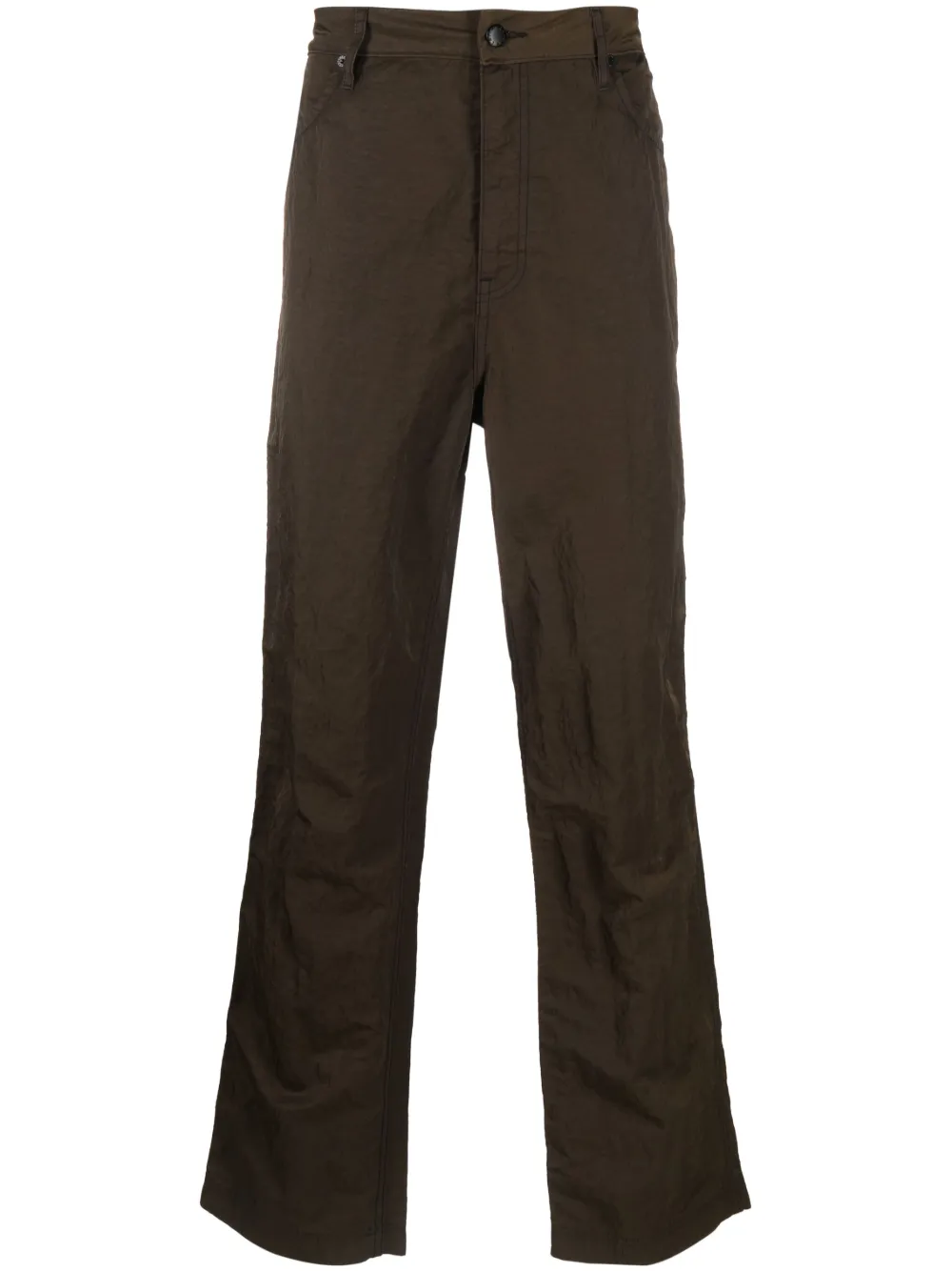 

Прямые брюки с жатым эффектом Eckhaus Latta, зеленый