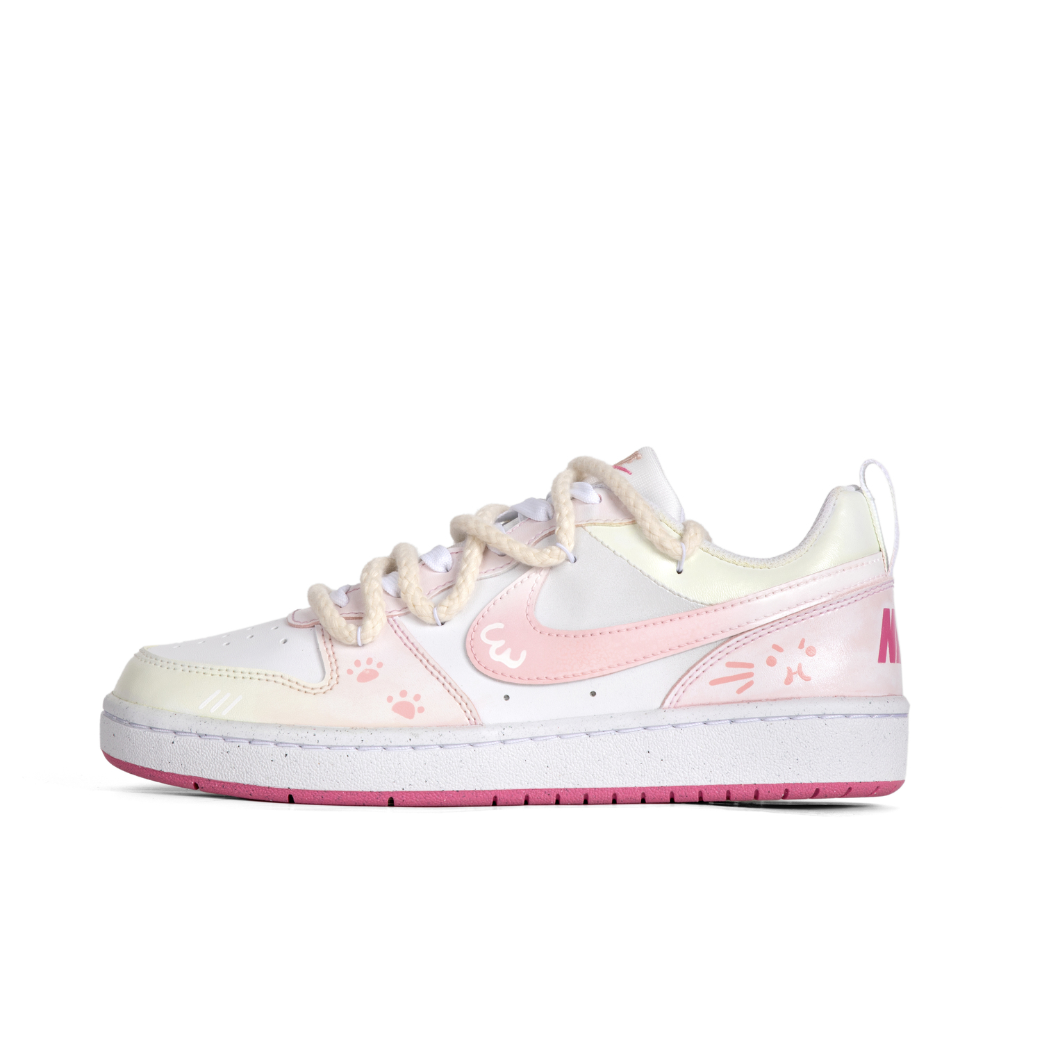 

Nike Court Borough мягкие и милые розовые кошачьи нескользящие износостойкие низкие скейтерские кроссовки kids'