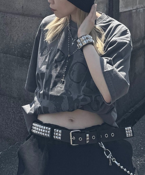 

Футболка оверсайз с принтом в стиле скелет ILL'S, серый