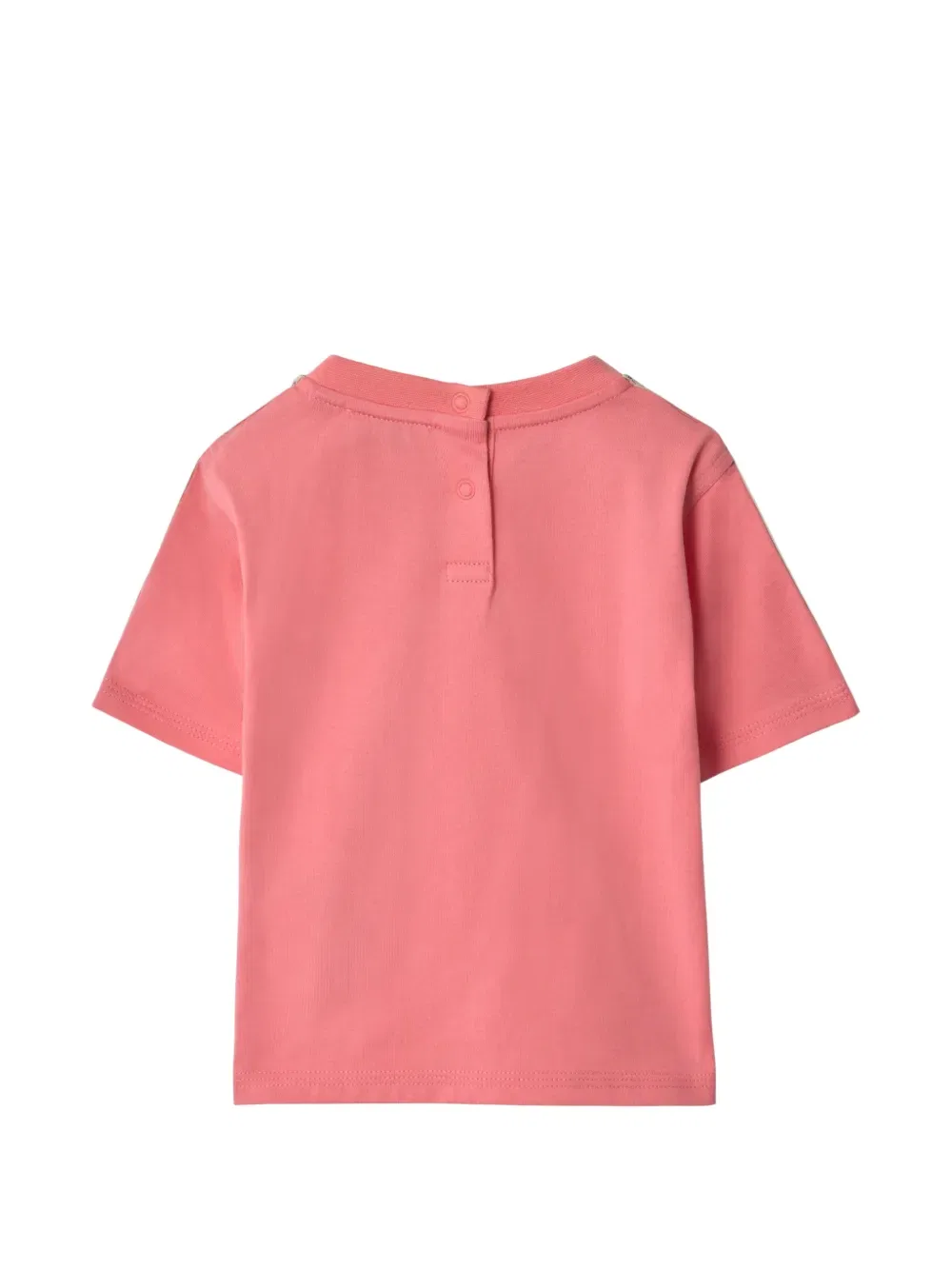 Хлопковая футболка с клетчатым узором Burberry Kids, розовый — фото 2