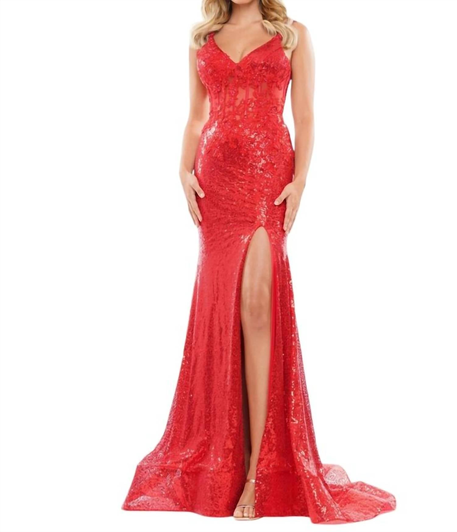 

Вечернее платье с вышитыми пайетками из сетки COLORS DRESS