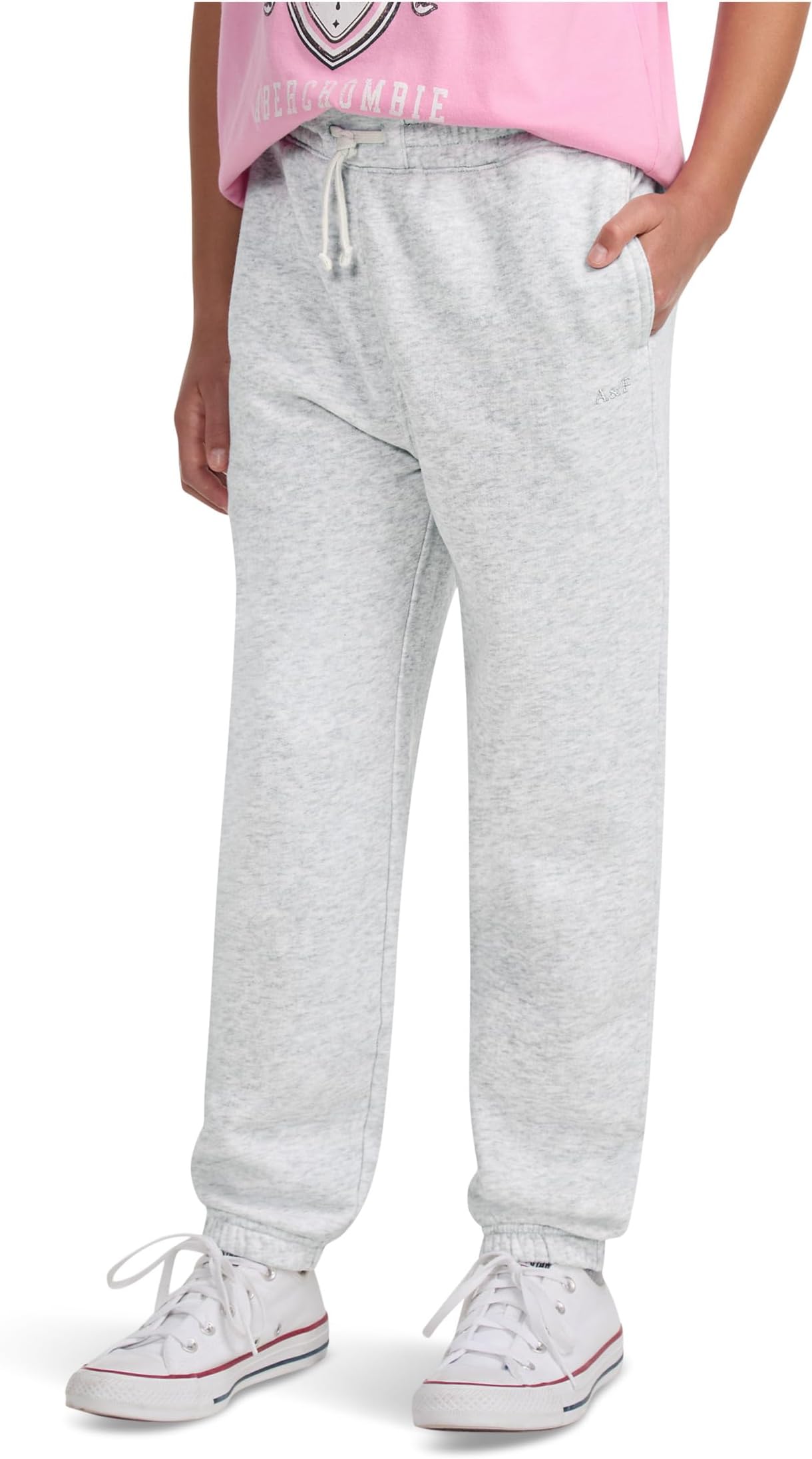 

Брюки abercrombie kids Essential Fleece Jogger, ANF Light Grey Heather