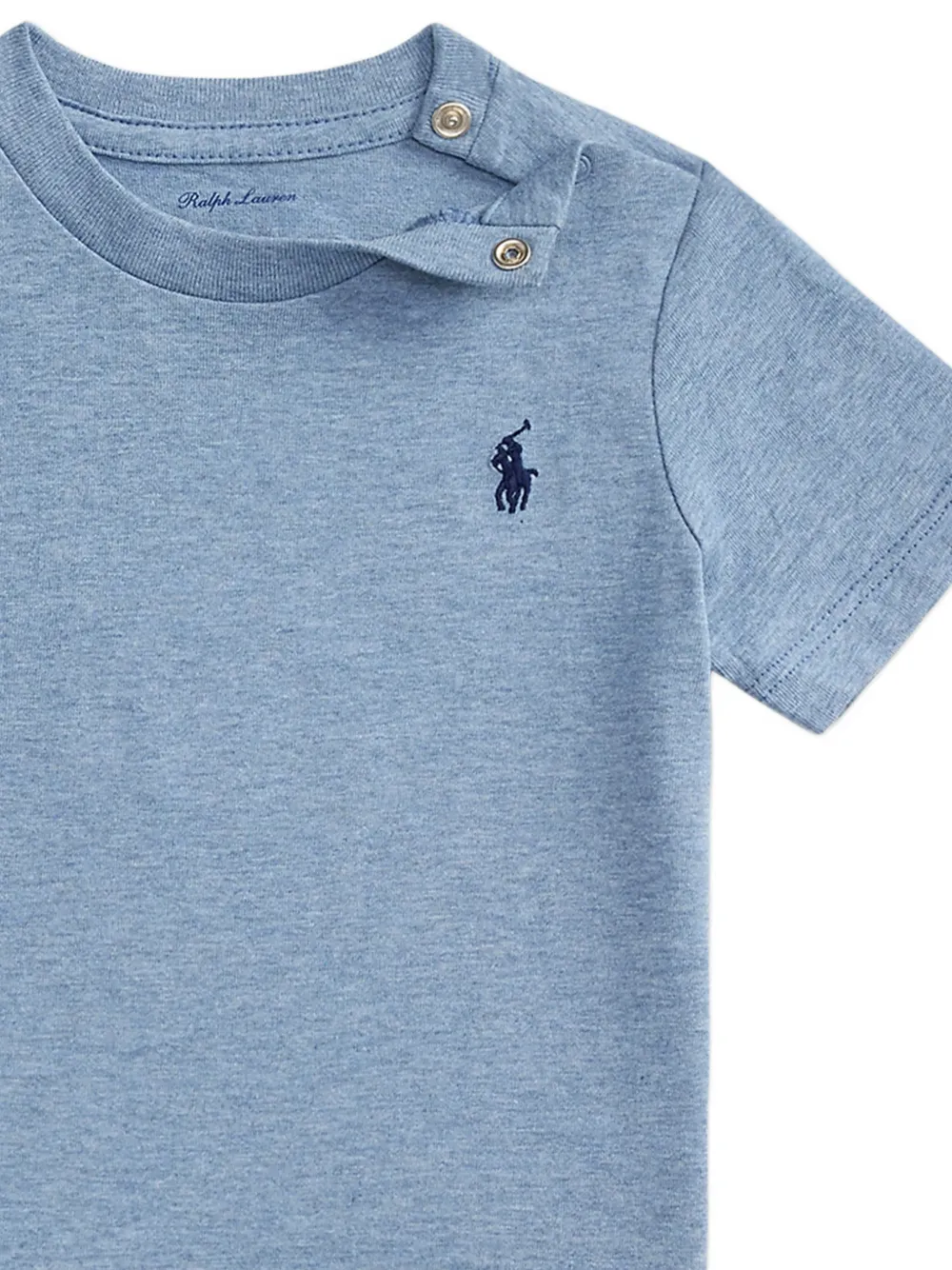 Футболка с вышитым логотипом Polo Ralph Lauren Kids, синий — фото 4
