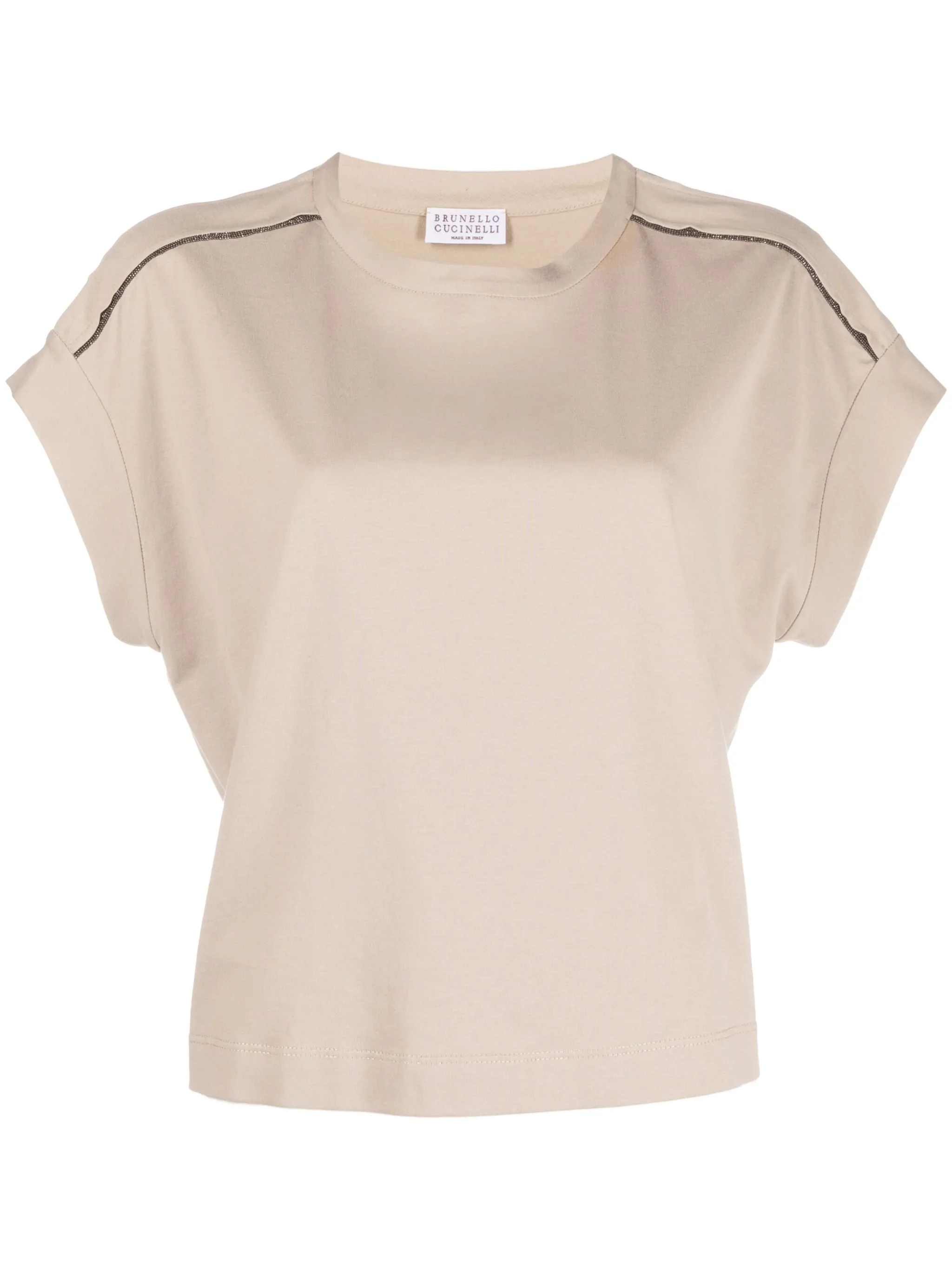 

Футболка с декором Monili Brunello Cucinelli, бежевый