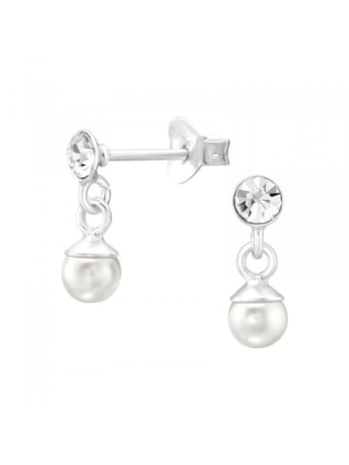 

Alexander York Серьги-гвоздики с кристаллами и свисающей жемчужиной из серебра 925 пробы, комплект из 2 штук