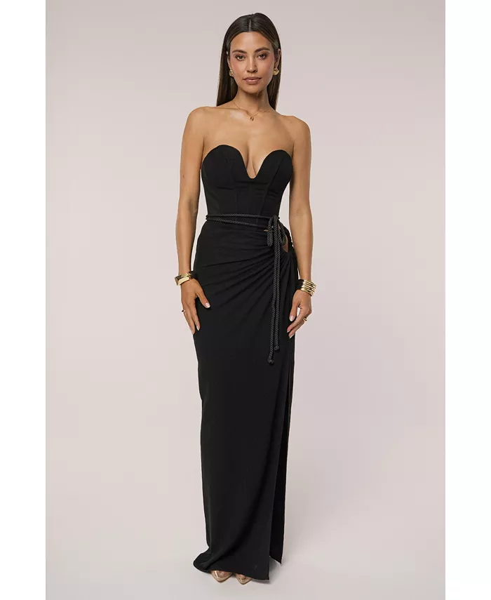 

Женский комплект Destination из льна: юбка и топ JLUXLABEL, черный