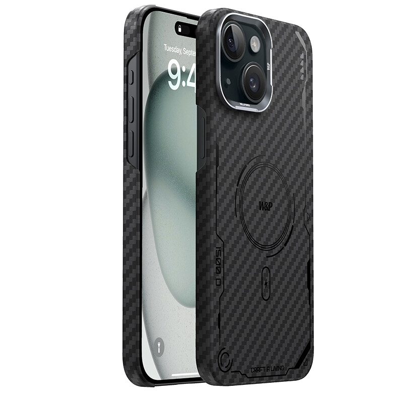 

Чехол для телефона W&P, Apple 15ProMax丨MagSafe Magnetic丨True Carbon Fiber