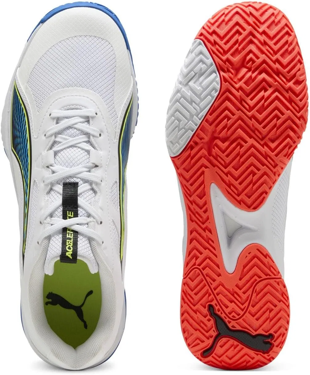 Кроссовки PUMA Unisex Accelerate Pro 4 Game OnIndoor, Puma White Bright Red Ultra Blue — фото 3