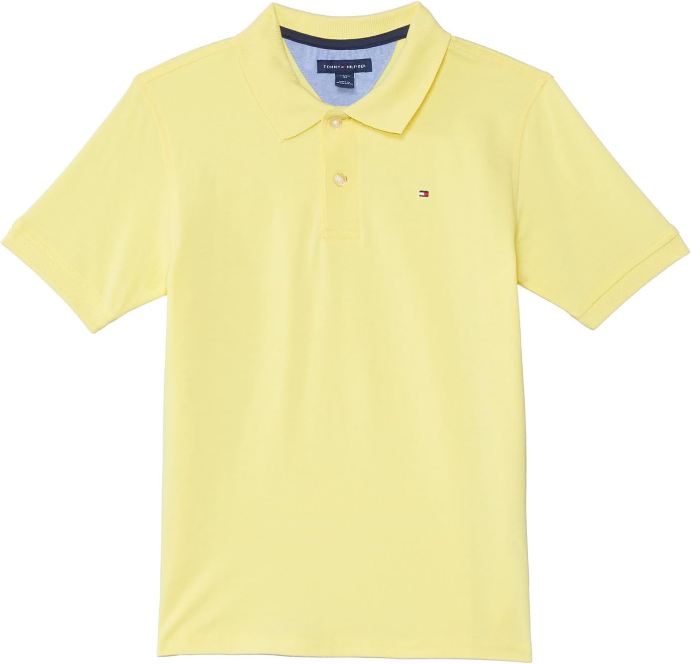 

Рубашка-поло Tommy Hilfiger Ivy с короткими рукавами для мальчиков, застежка на пуговицы, мягкая и удобная, Lemonade