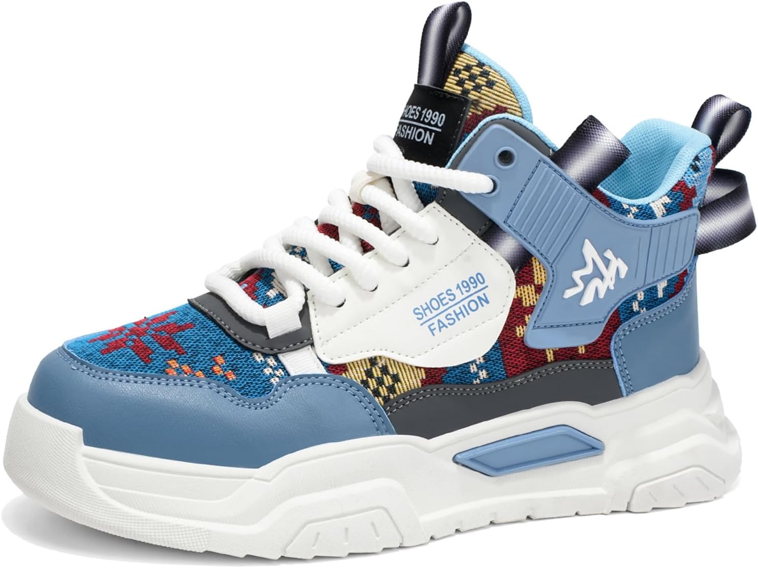 

Мужские модные кроссовки высокие скейт-ботинки стильные кроссовки повседневные прогулочные туфли Spwagym, синий