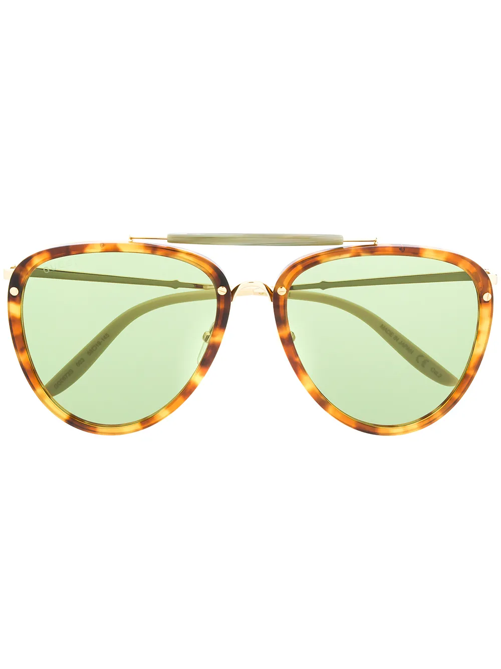 

Солнцезащитные очки-авиаторы черепаховой расцветки Gucci Eyewear, нейтральный