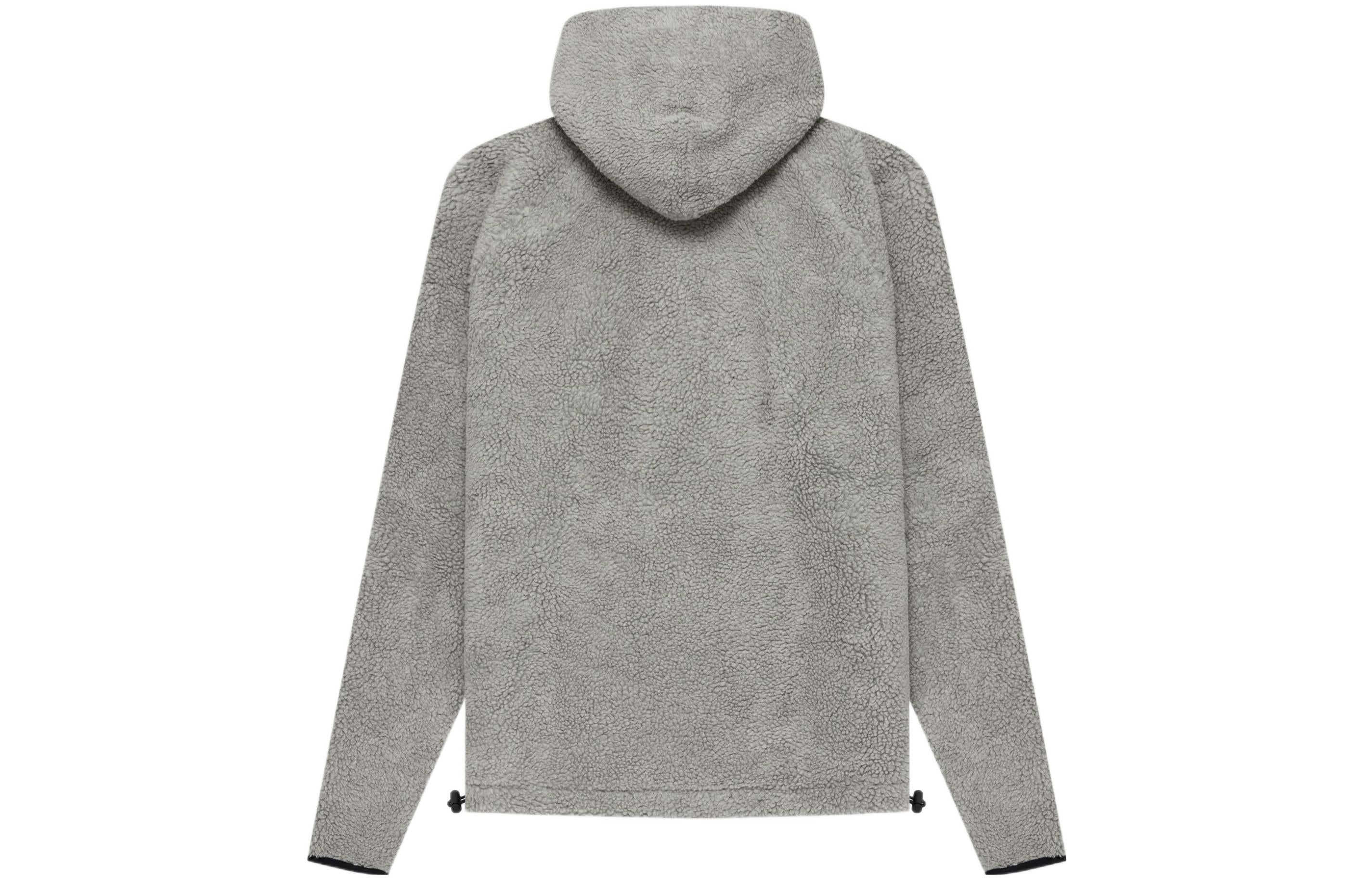 Худи Fear of God Essentials SS22 Mens Polar Fleece Half Zip Hoodle 'Dark Oatmeal' — фото 3
