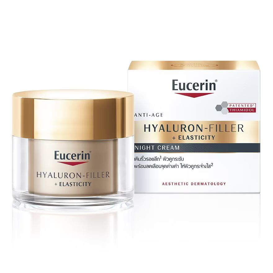 

Eucerin Ночной крем для повышения упругости Hyaluron Filler 50 мл. Уменьшает морщины, white