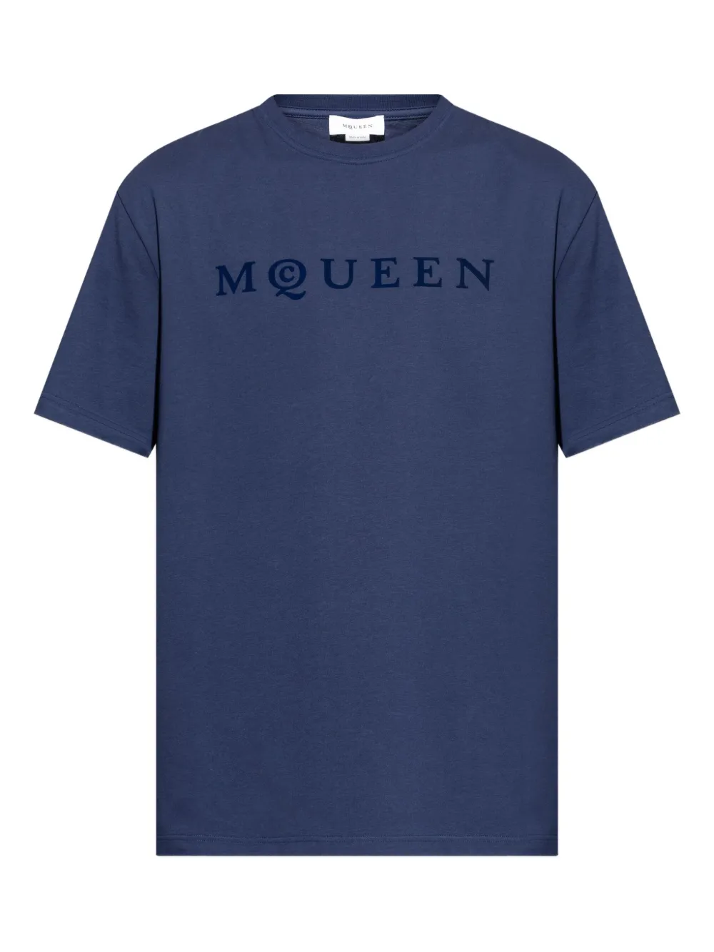 

Хлопковая футболка с логотипом Alexander McQueen, синий