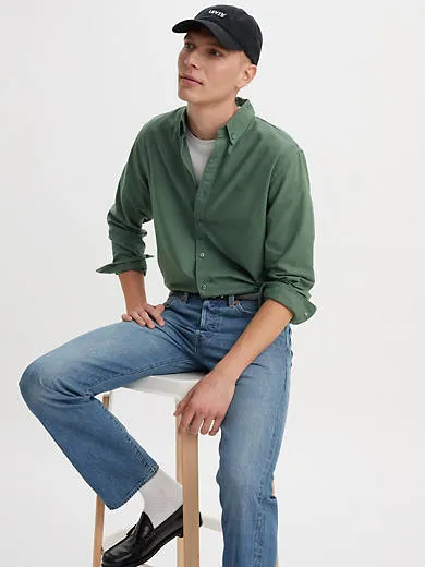 

Настоящая рубашка на пуговицах Levi's, цвет Mill Forest Garment Dye - Green