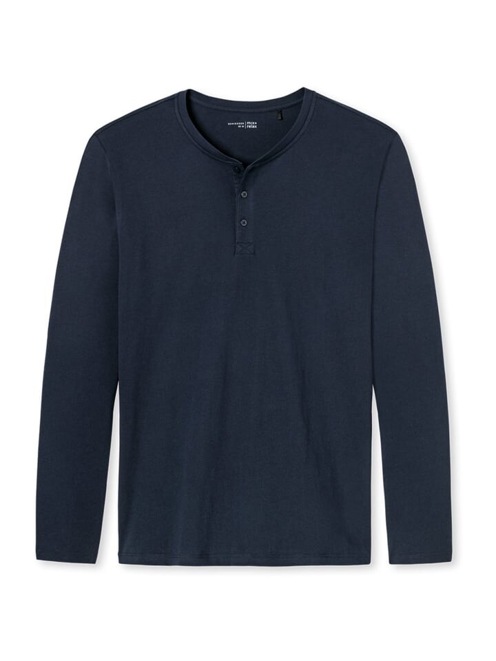 

Футболка Schiesser Pyjamaoberteil Longsleeve Mix & Relax, синий