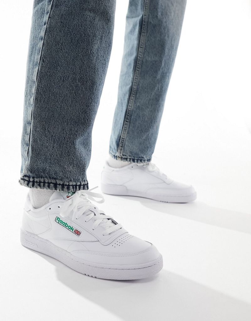 Reebok - Club C 85 - бело-зеленые кроссовки с логотипом — фото 4