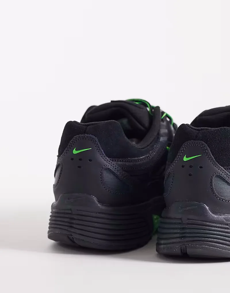 Кроссовки Nike P-6000 в черно-зеленом цвете — фото 2