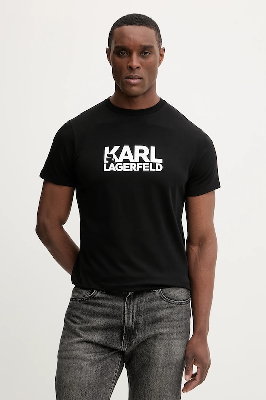 

Хлопковая футболка Karl Lagerfeld, черный
