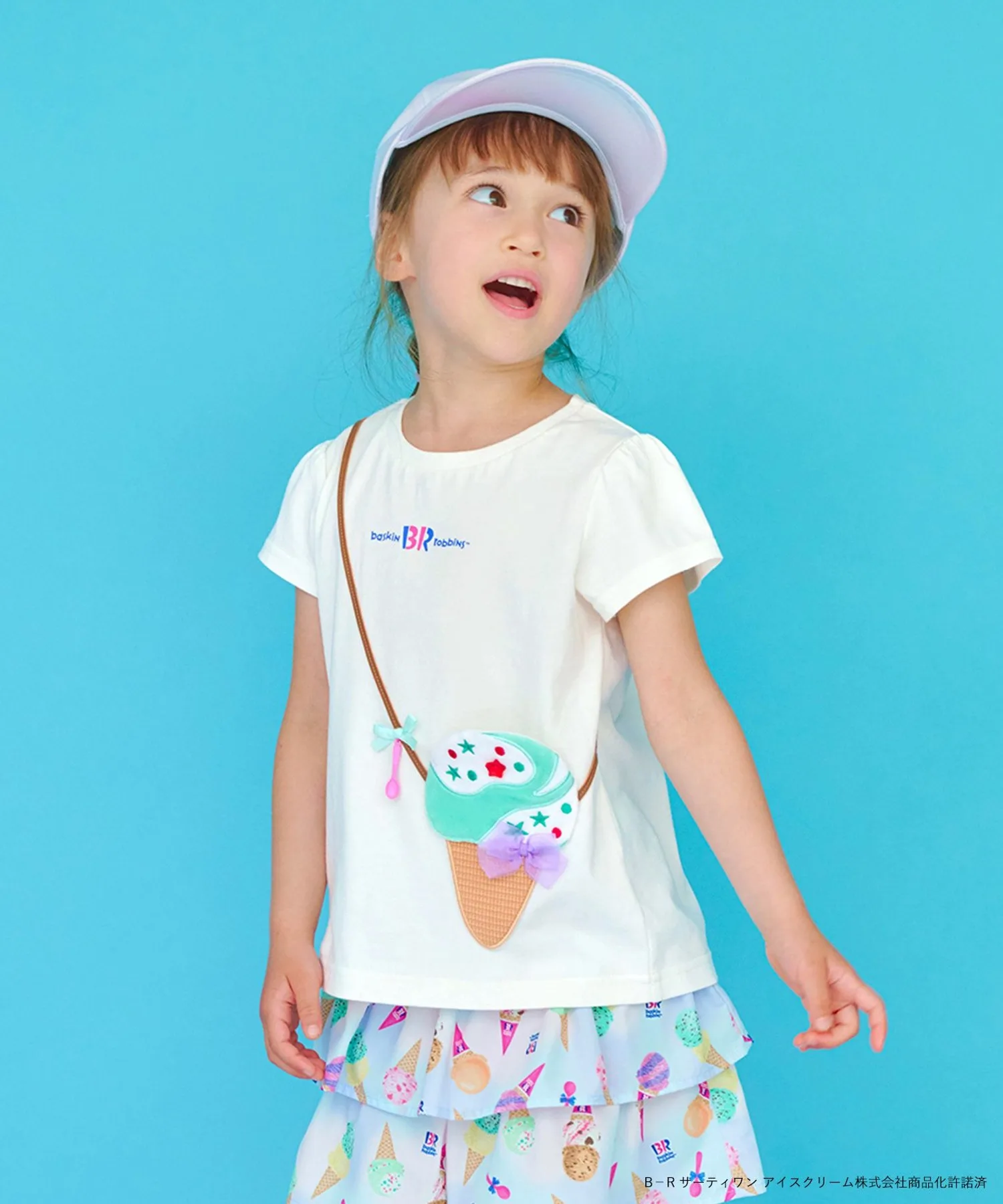 Детская футболка с карманом Any FAM × 31 Ice Cream с принтом Бежевый