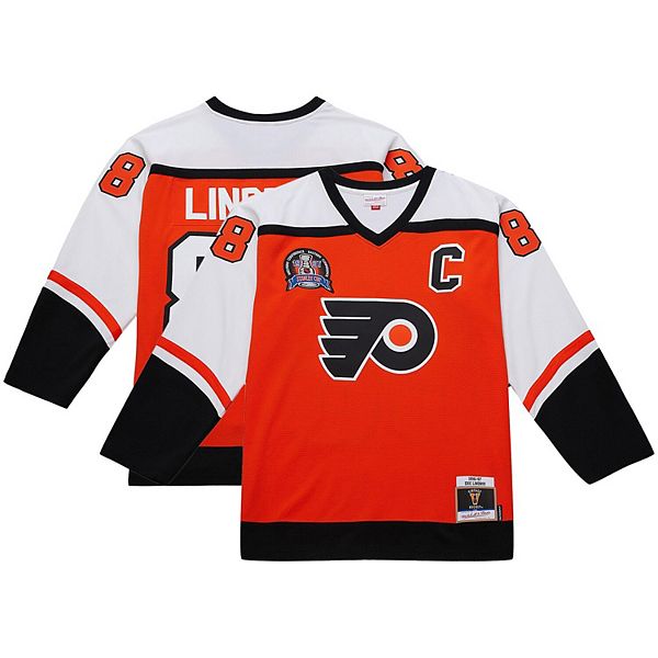 

Мужская оранжевая футболка philadelphia flyers big & tall 1996-97 blue line 20 с именем eric lindros Mitchell & Ness