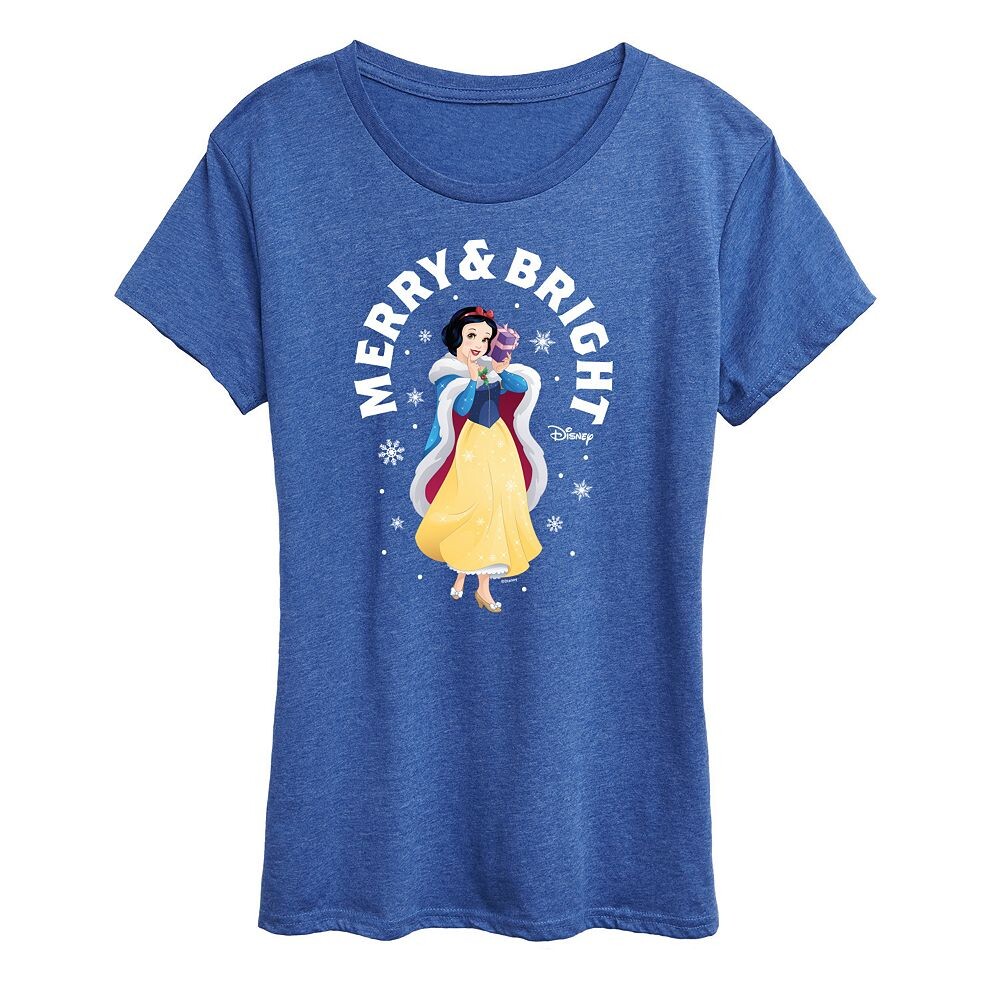 

Женская праздничная футболка с рисунком «Веселая и яркая» Disney Princess Snow White, синий