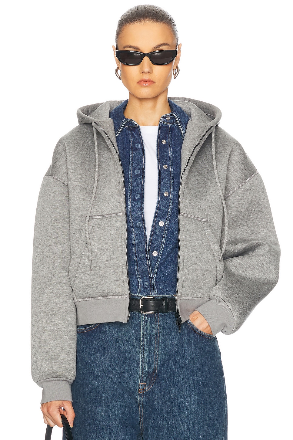 

Толстовка на молнии WARDROBE.NYC, цвет Grey Marl