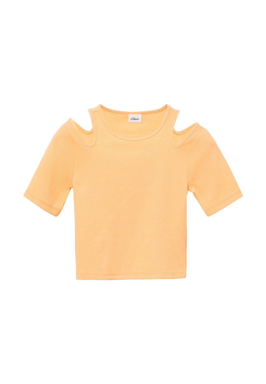 Футболка s.Oliver IM SLIM FIT AUS MIT CUT-OUTS, Hellorange/Orange — фото 3