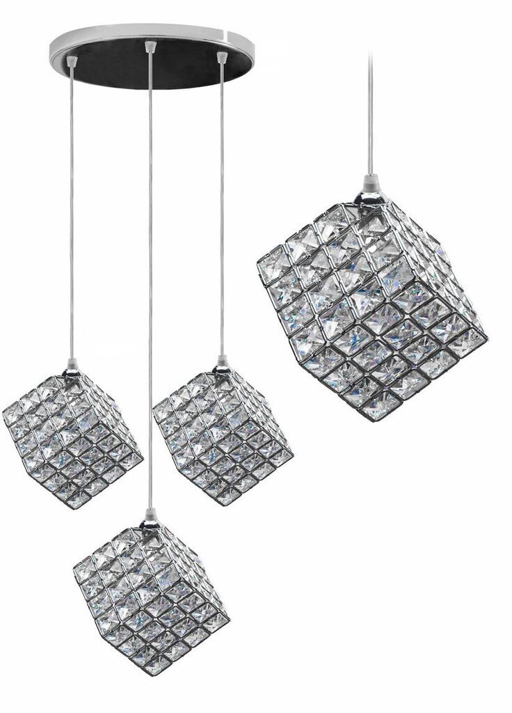 

Подвесной светильник Toollight App722-3Cp Glamour Cube Chrome, 3 источника света G9 Toolight, серебро