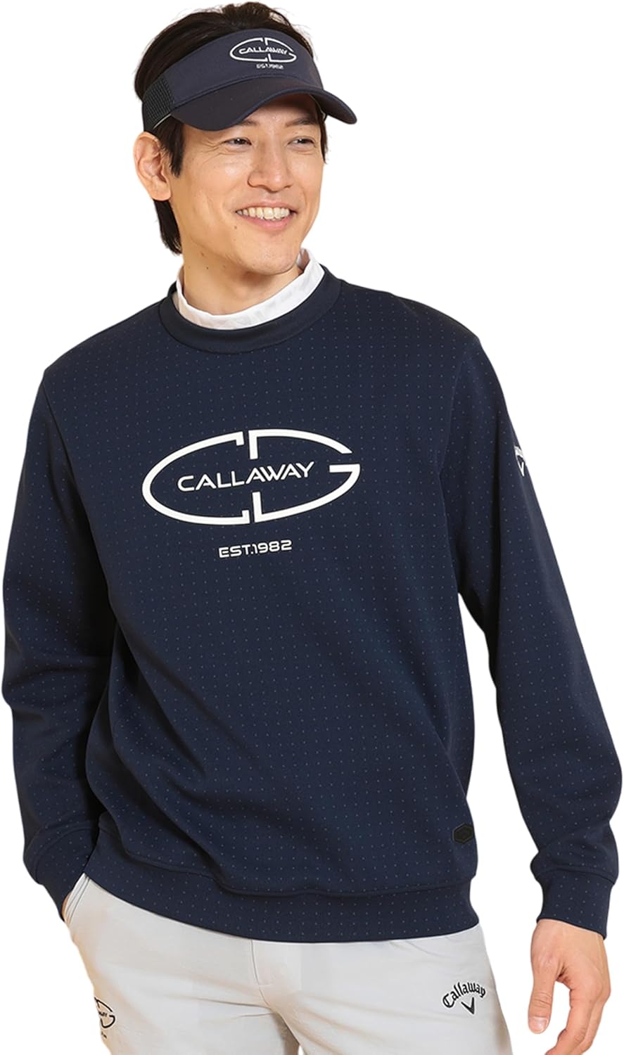 

Мужская толстовка Callaway C25117101 с круглым вырезом (в горошек), для гольфа, темно-синий