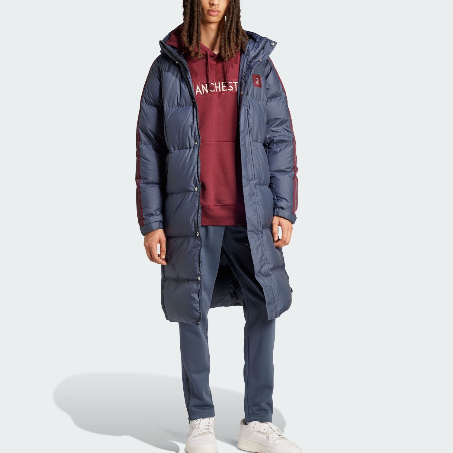 Стеганая куртка Manchester United мужская темно-серый Adidas — фото 2