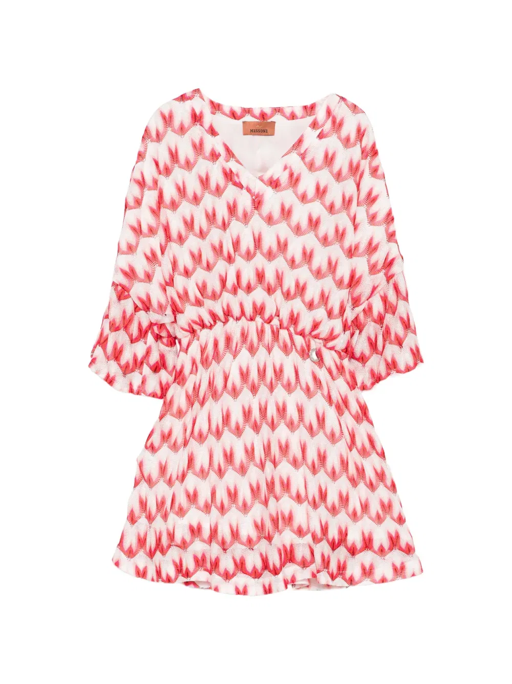 Платье с оборками и узором Missoni Kids, белый