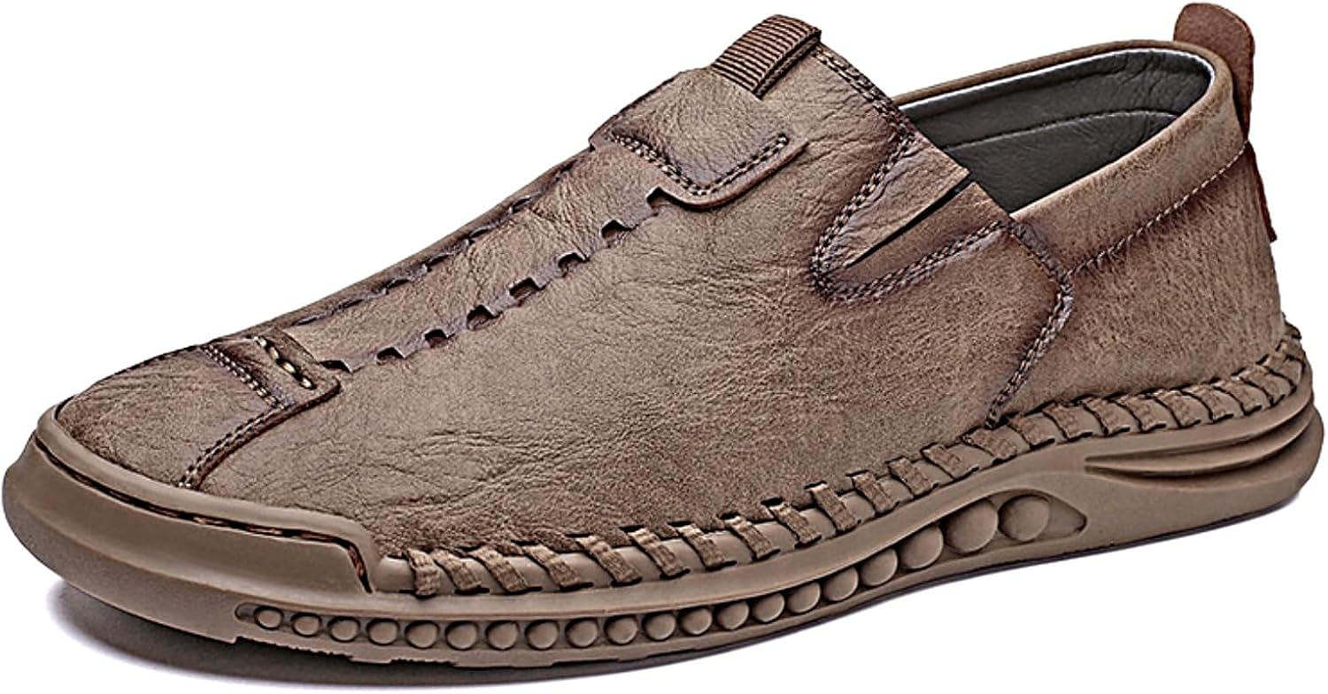 

Мужские стильные кожаные лоферы без шнурков, ручная строчка, повседневные, удобные, плоские, нескользящие, классические мокасины, деловые формальные оксфорды, туфли Penny Vannida, хаки