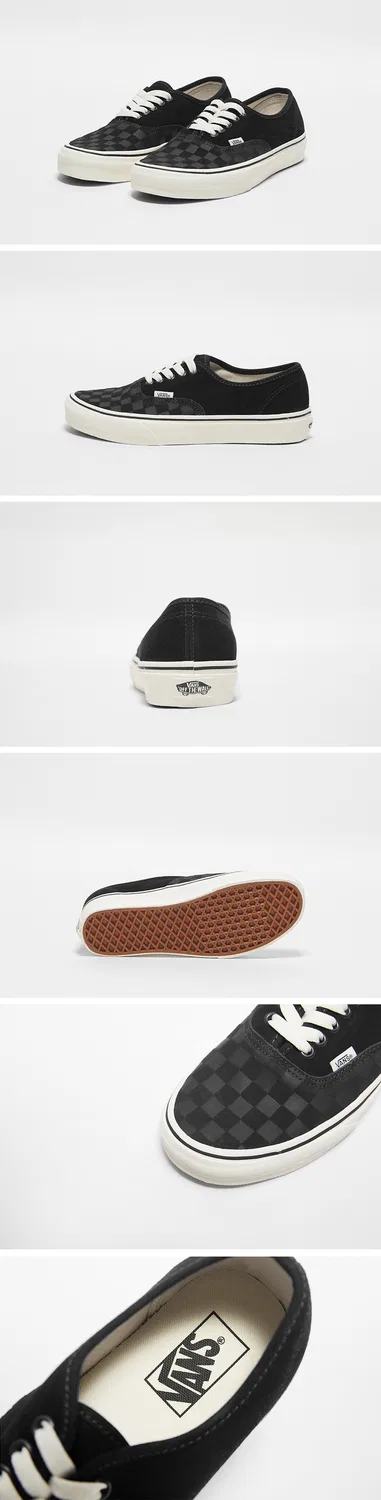 Мужские низкие кеды Authentic Checkerboard чёрно-белые от Vans — фото 3