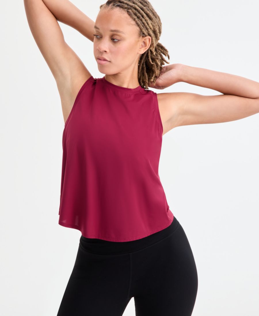 

Женская трикотажная майка с круглым вырезом и разрезом на спине ID Ideology, Red Shiraz