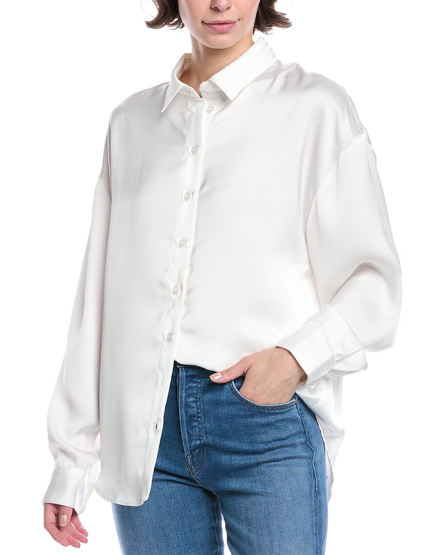 

Бардо Луана Оверсайз атласная блузка Bardot, белый