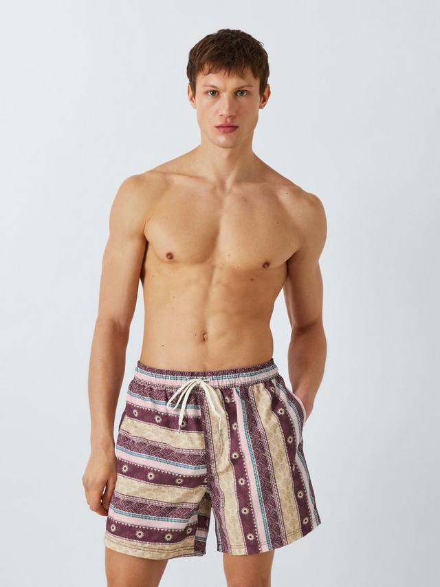 

Бохо шорты для плавания с полоской John Lewis, Red